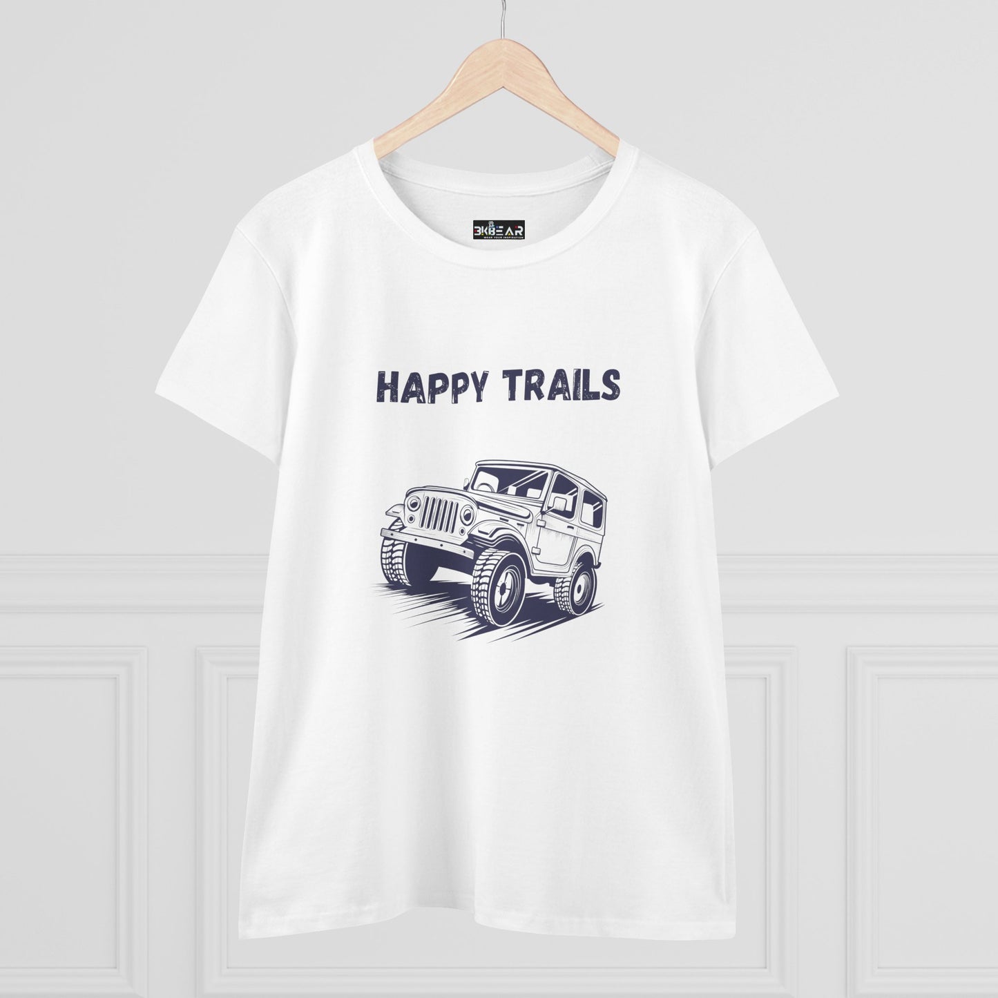 Exploring Happy Trails In a Jeep. Women's Midweight Cotton Tee