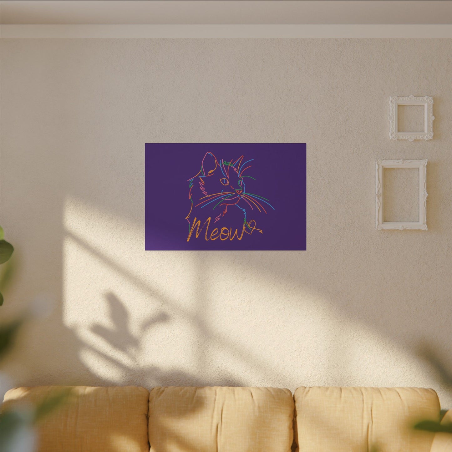 Copy of Meow. Cat with Purrty Color Outlines. Canvas Gallery Wraps
