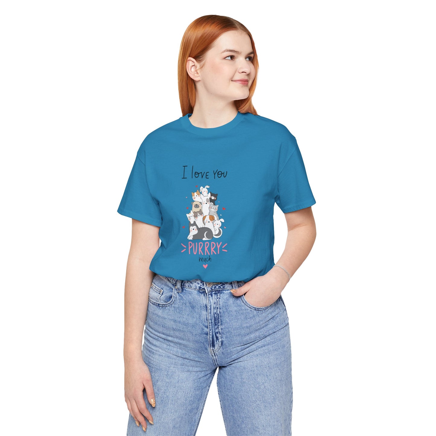 Adorable Animals that Love You Purry Much. Unisex Jersey Short Sleeve Tee