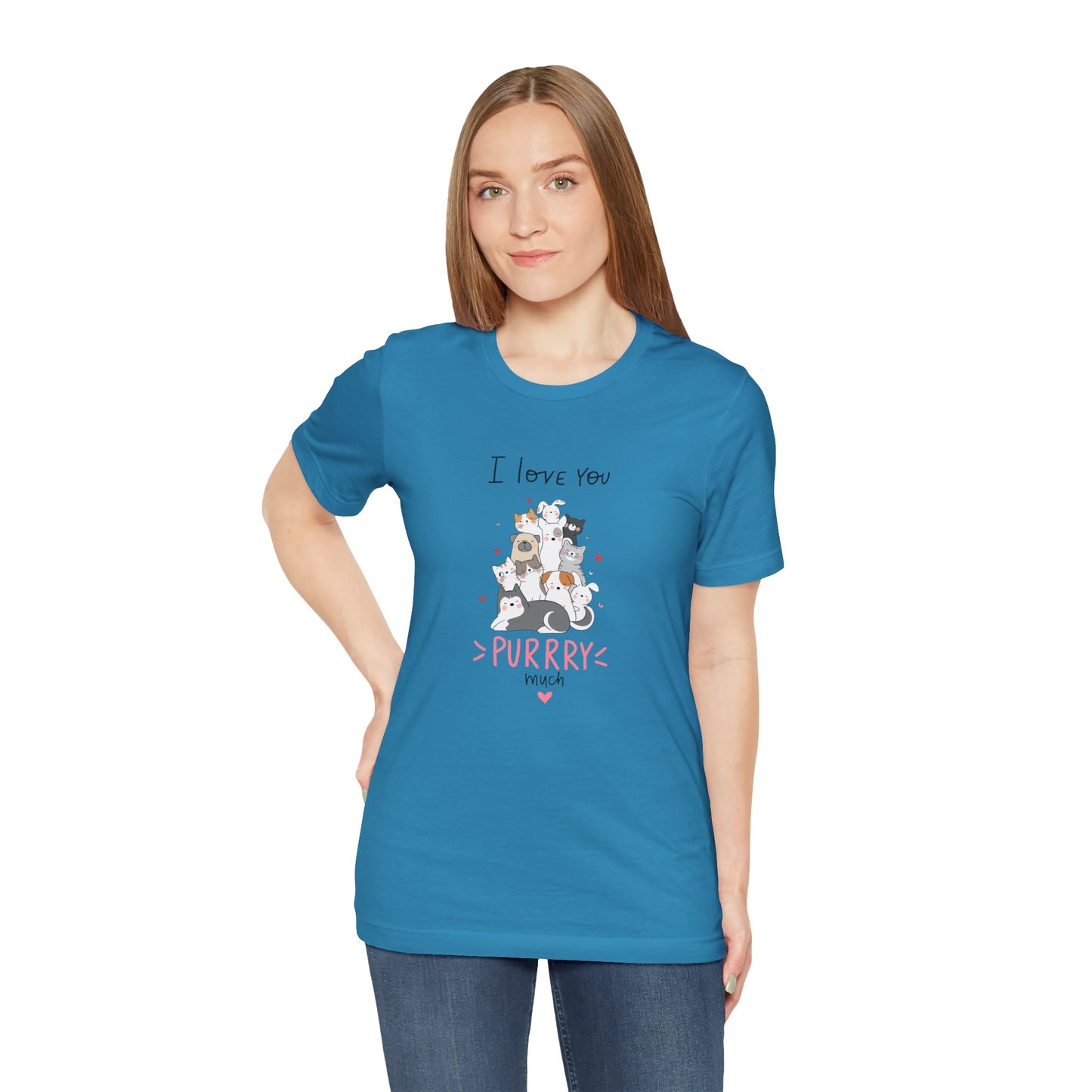Adorable Animals that Love You Purry Much. Unisex Jersey Short Sleeve Tee