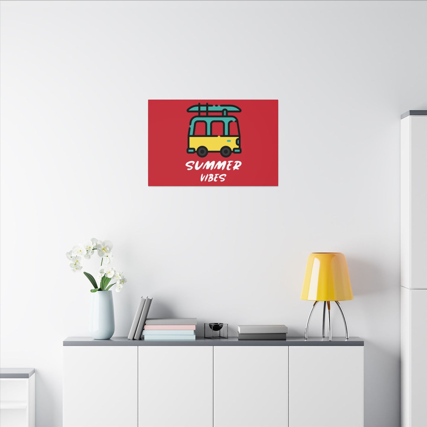 Summer Vibes Canoe on Van. Canvas Gallery Wraps