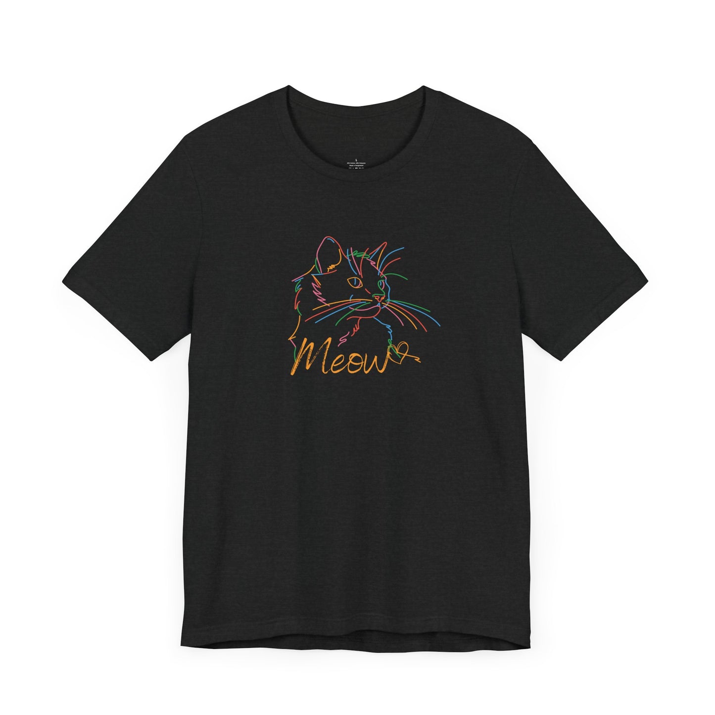 Meow. Cat with purrty color outlines. Unisex Jersey Short Sleeve Tee