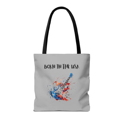 Born In The USA Guitar. Gray Tote Bag