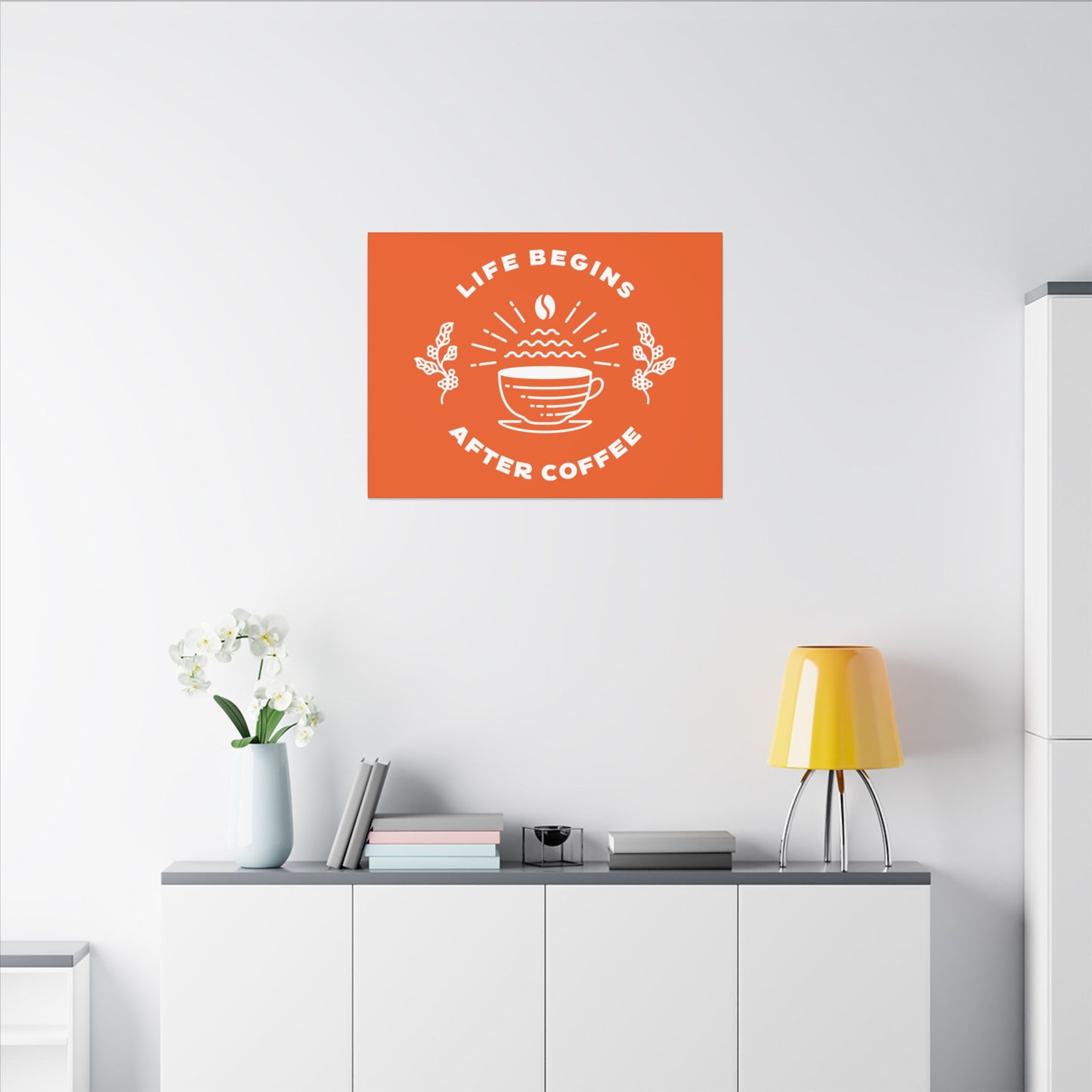 Life Begins After Coffee. Canvas Gallery Wraps