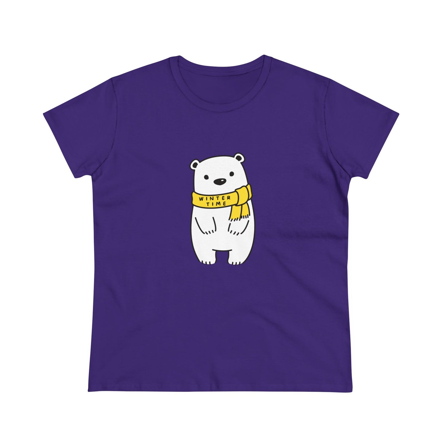 Winter Time BK Bear. .  Women's Midweight Cotton Tee