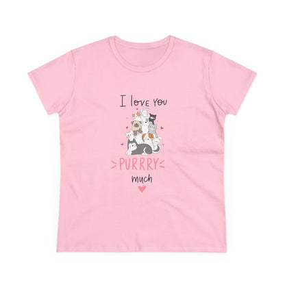 Adorable Animals that Love You Purry Much. Women's Midweight Cotton Tee