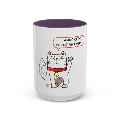 Oliver Says More Cats Is The Answer. Accent Coffee Mug, 11oz