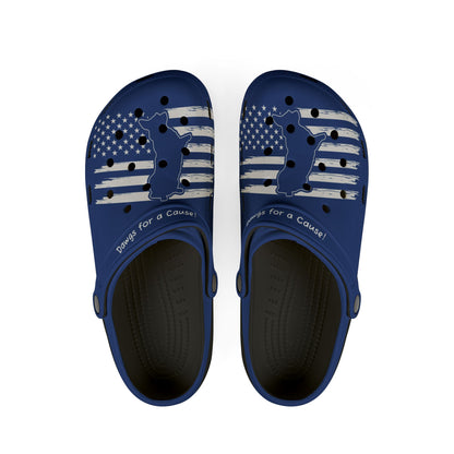 American Flag Dog Rubber Clogs For Men- Navy
