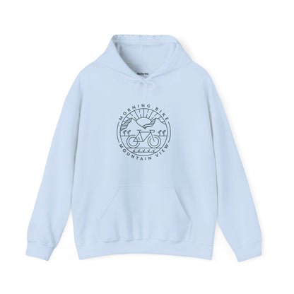 Morning Bike, Mountain View. Unisex Hooded Sweatshirt.