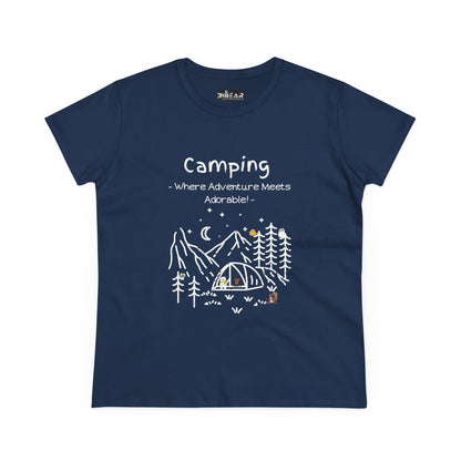 Camping. Where Adventure Meets Adorable. Women's Midweight Cotton Tee