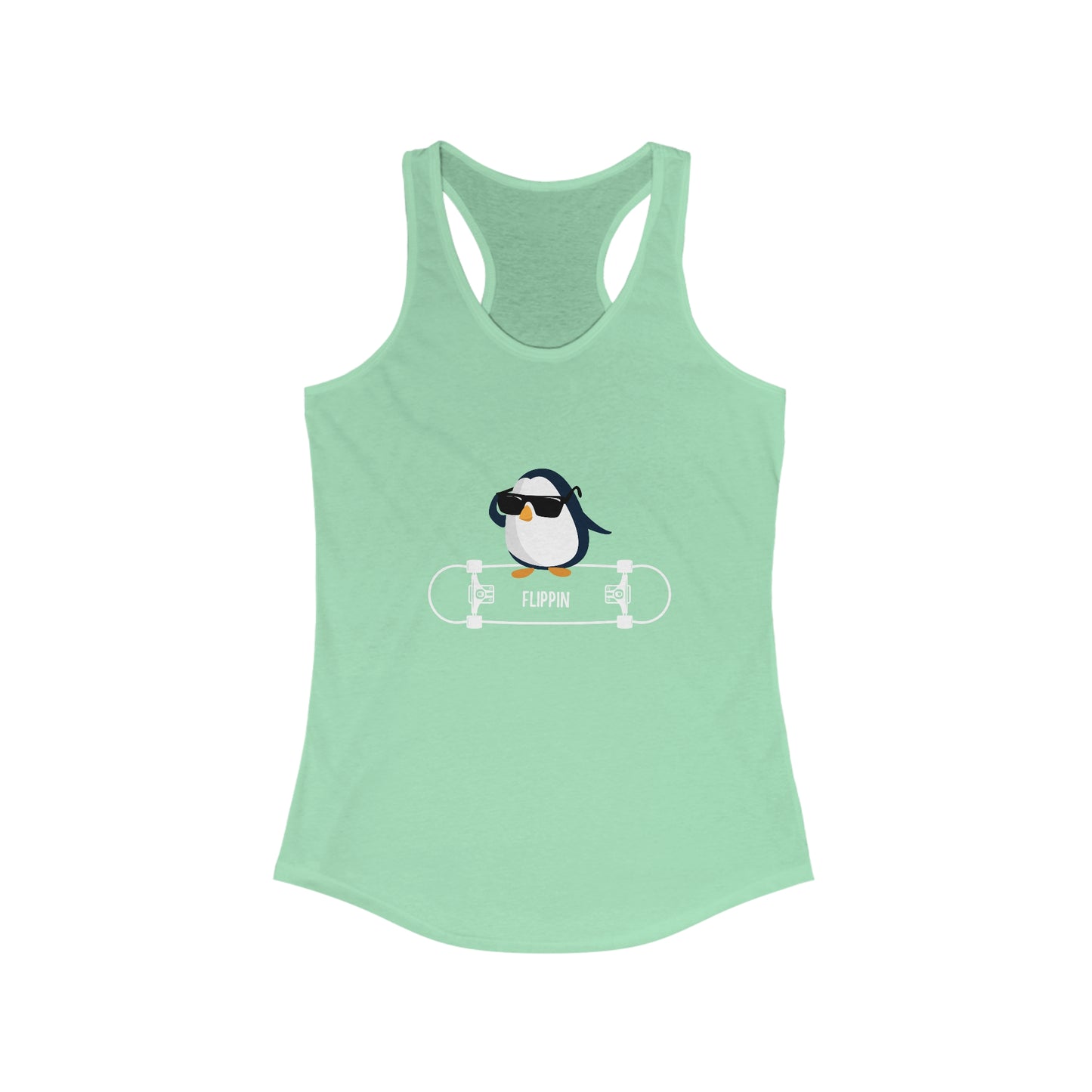 Adélie The Flippin Penguin. Women's Ideal Racerback Tank