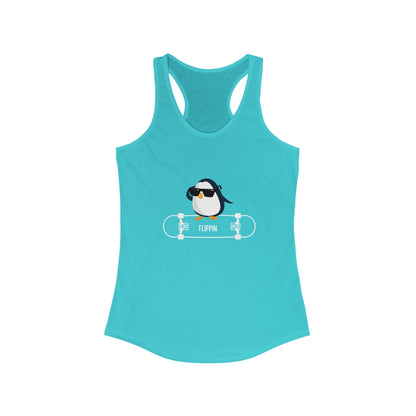 Adélie The Flippin Penguin. Women's Ideal Racerback Tank