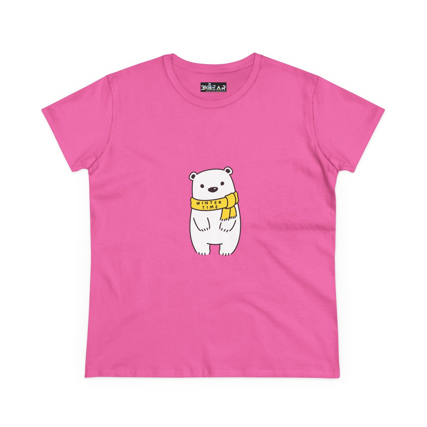 Winter Time BK Bear. .  Women's Midweight Cotton Tee
