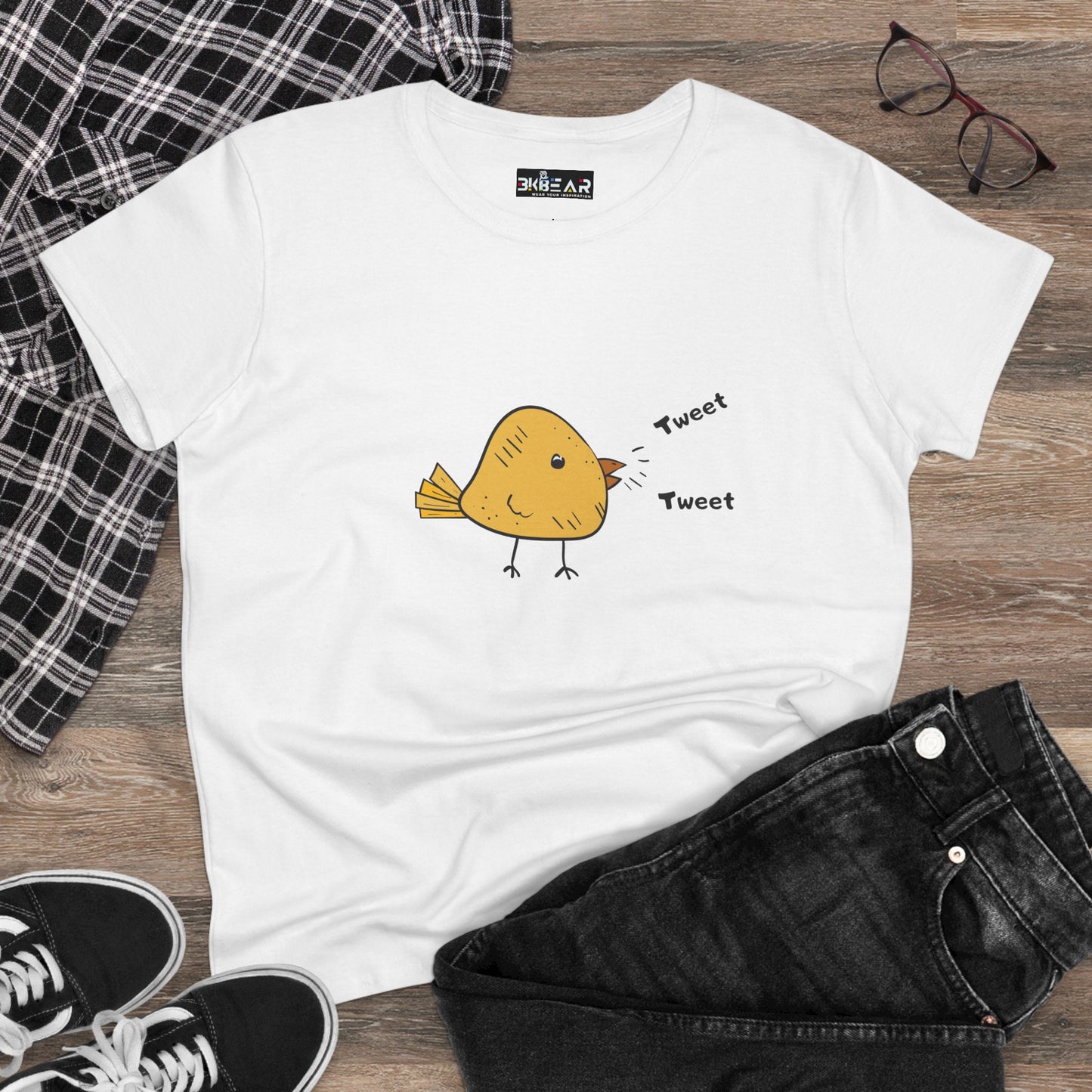 Tweet. Tweet. Women's Midweight Cotton Tee