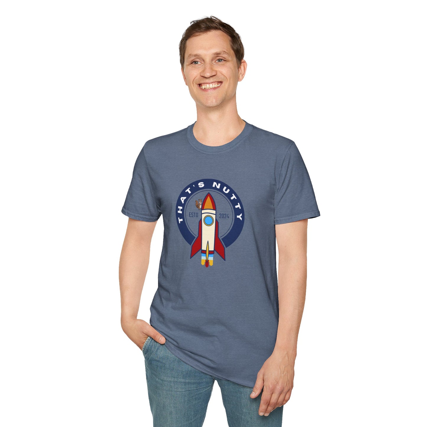 That’s Nutty On A Rocket Ship – Unisex Softstyle Rocket Ship Graphic Tee