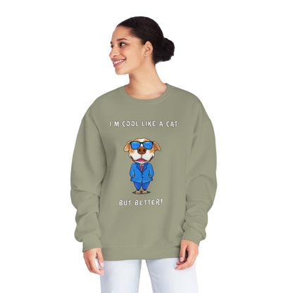 Chuck The Cool Dog. Unisex NuBlend® Crewneck Sweatshirt