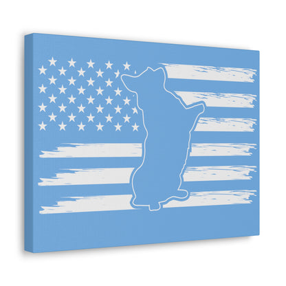 Charlie The American Flag Dog. Canvas Gallery Wraps