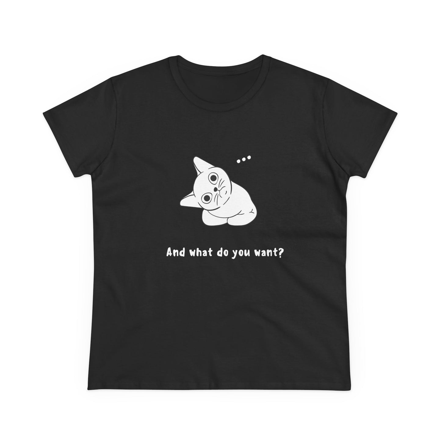 Vexing Cat Wondering What You Want. Women's Midweight Cotton Tee