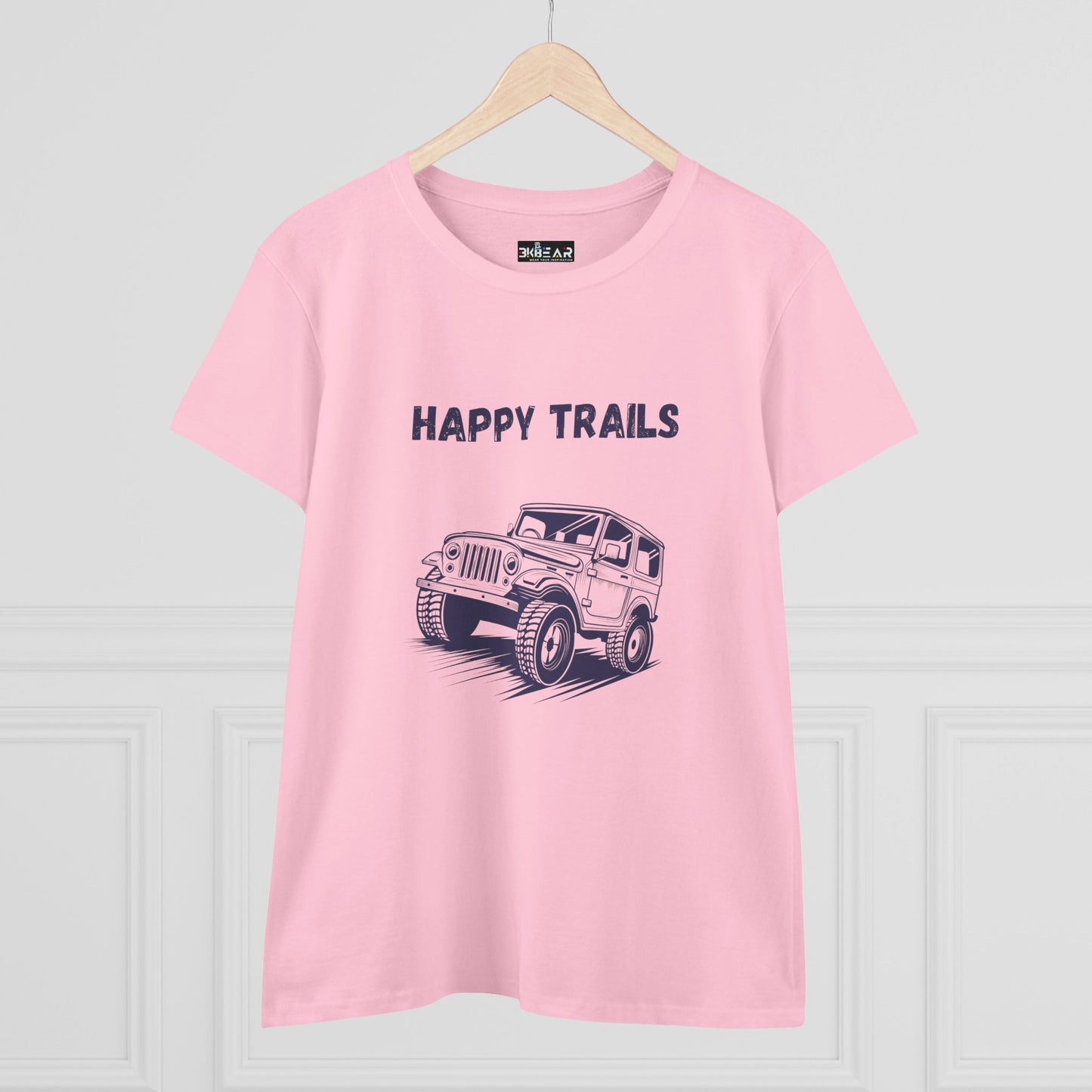 Exploring Happy Trails In a Jeep. Women's Midweight Cotton Tee