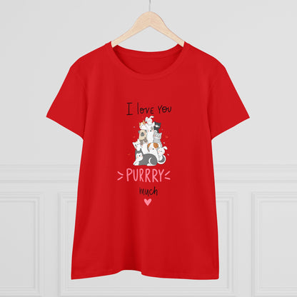 Adorable Animals that Love You Purry Much. Women's Midweight Cotton Tee