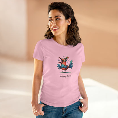 Singing Bird Tee – Women’s Midweight Cotton Graphic Shirt