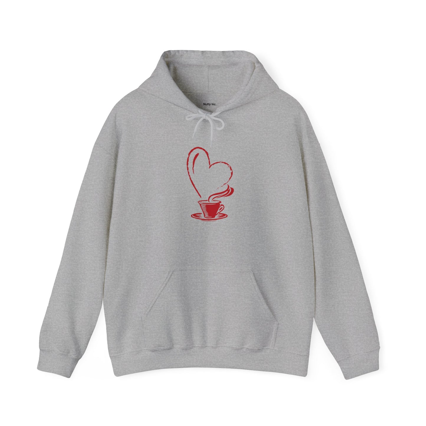 I Heart Coffee. Red. Unisex Hooded Sweatshirt.