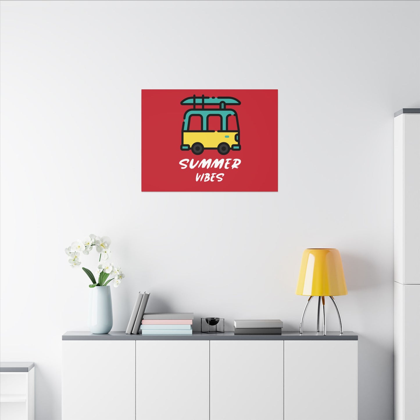 Summer Vibes Canoe on Van. Canvas Gallery Wraps