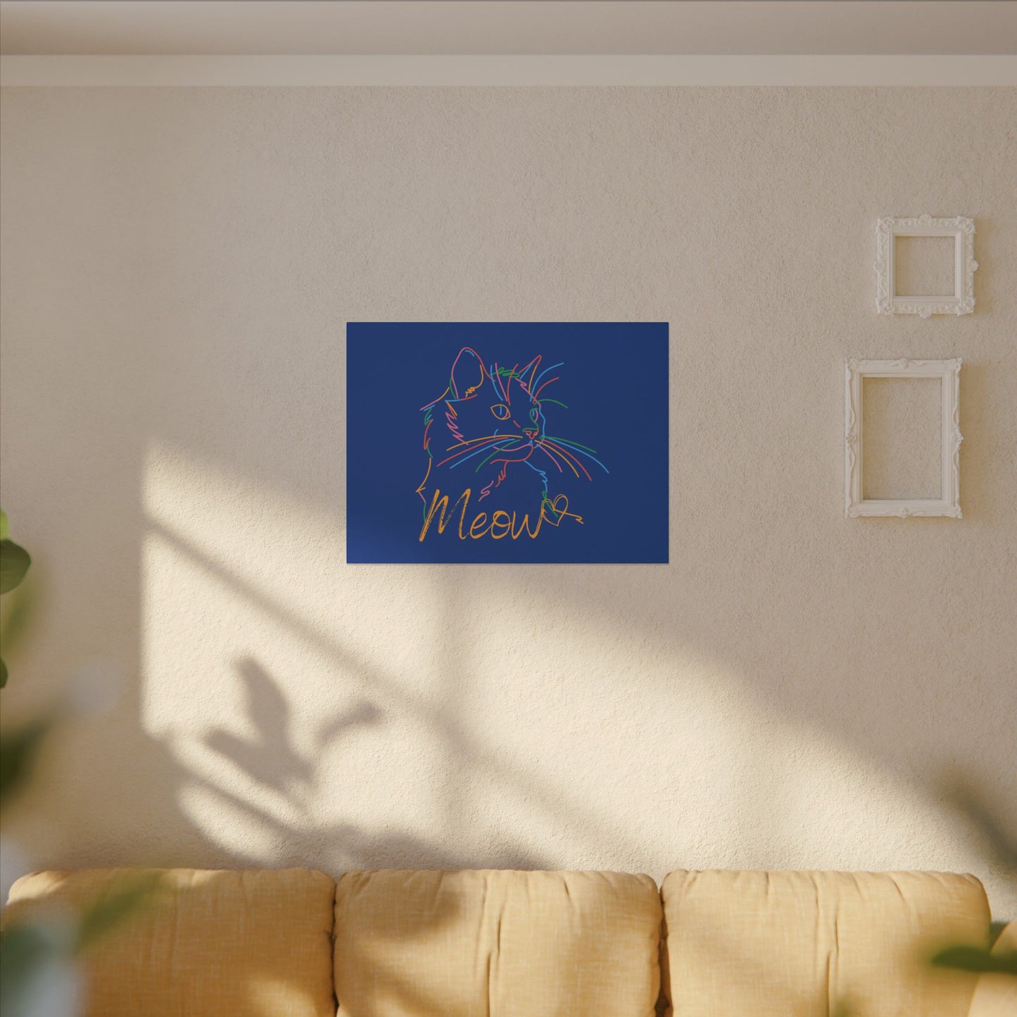 Meow. Cat with Purrty Color Outlines. Canvas Gallery Wraps