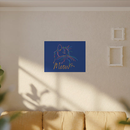 Meow. Cat with Purrty Color Outlines. Canvas Gallery Wraps