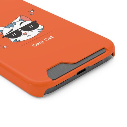 Cool Cat. Phone Case With Card Holder