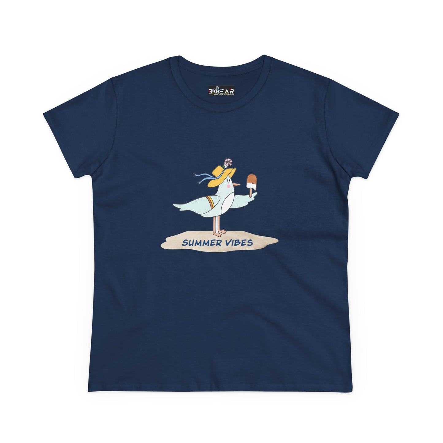 Regal Seagull Summer Vibes. Women's Midweight Cotton Tee