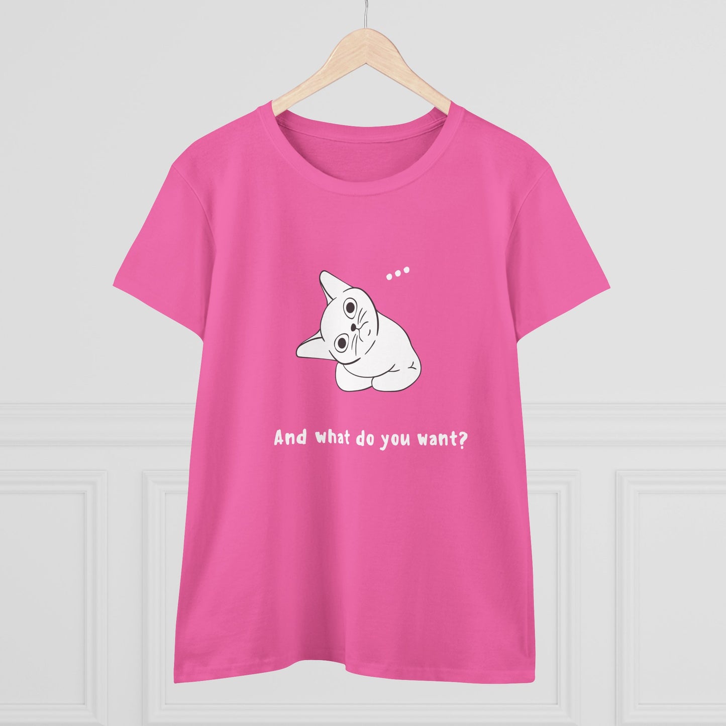 Vexing Cat Wondering What You Want. Women's Midweight Cotton Tee