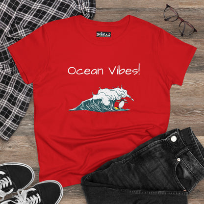 Ocean Vibes! Women's Midweight Cotton Tee