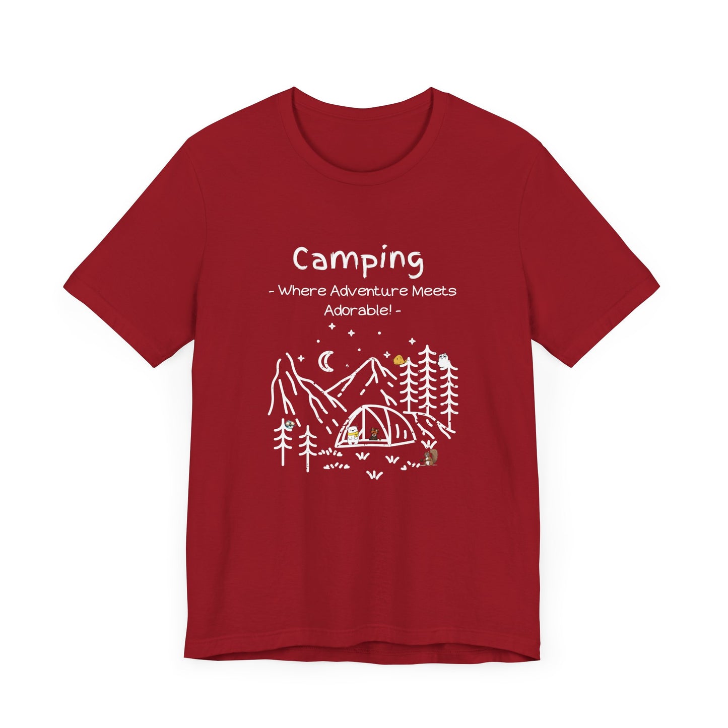 Camping. Where Adventure Meets Adorable.  Unisex Short Sleeve Tee