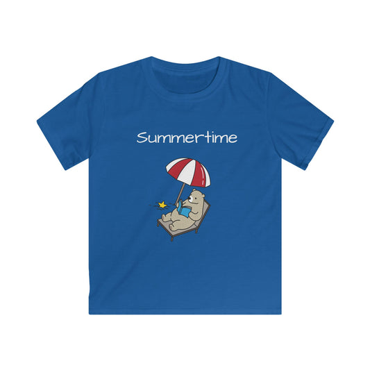 Summertime Bear. Kids Softstyle Tee