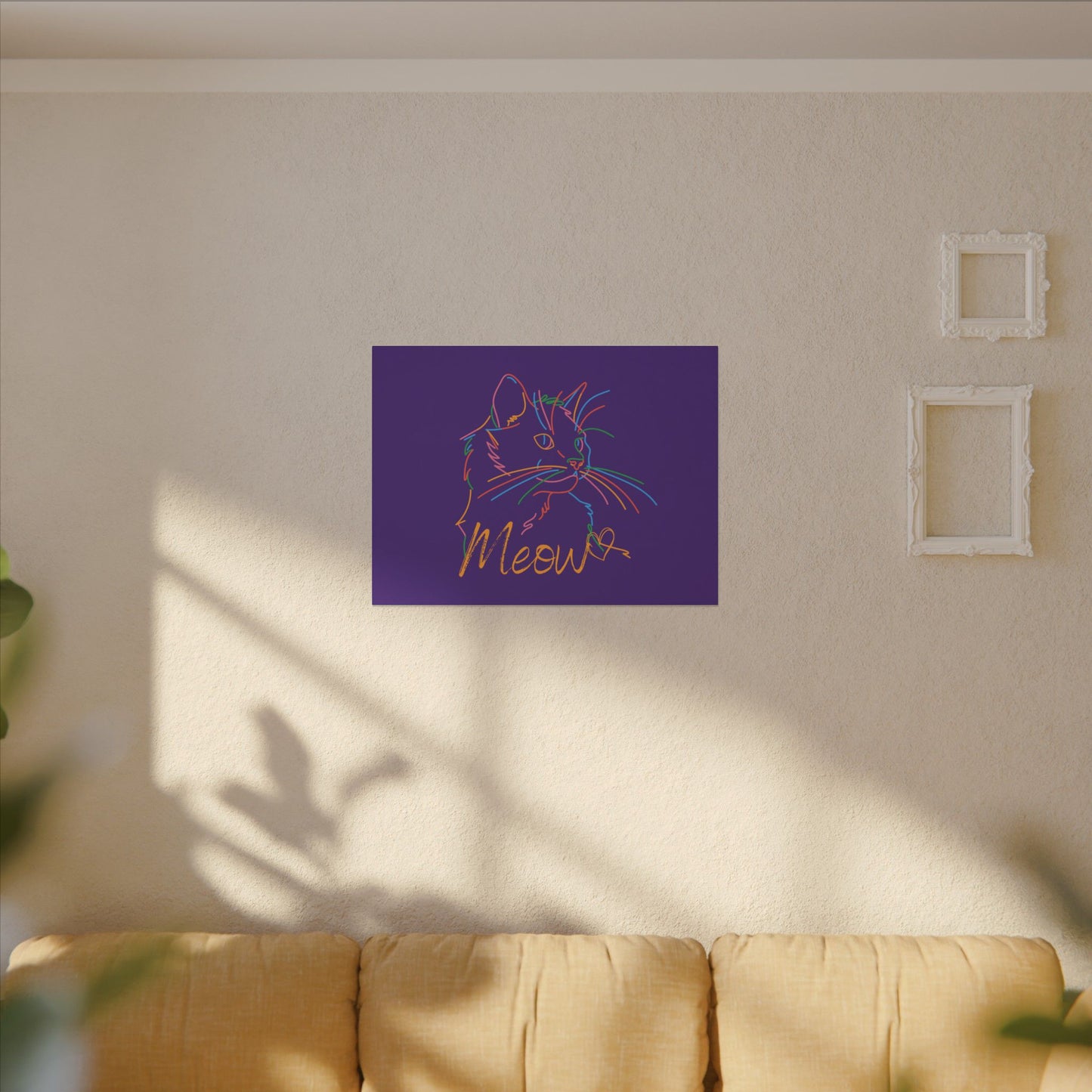 Copy of Meow. Cat with Purrty Color Outlines. Canvas Gallery Wraps