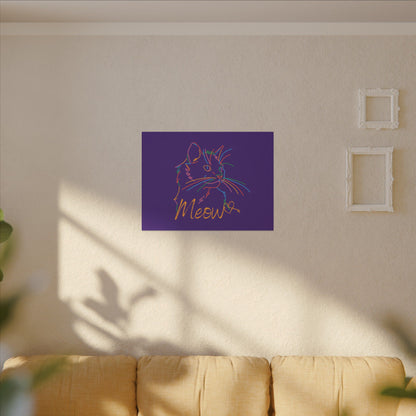 Copy of Meow. Cat with Purrty Color Outlines. Canvas Gallery Wraps