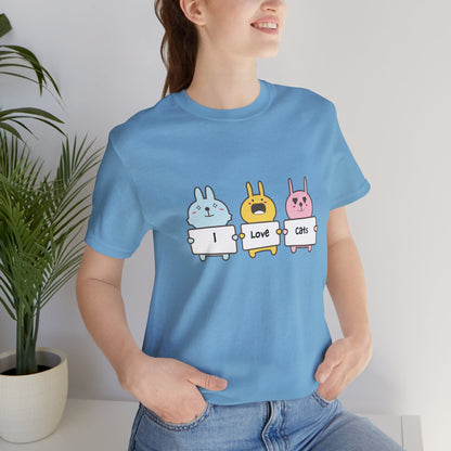 I Love Cats. Women's Unisex Jersey Short Sleeve Tee
