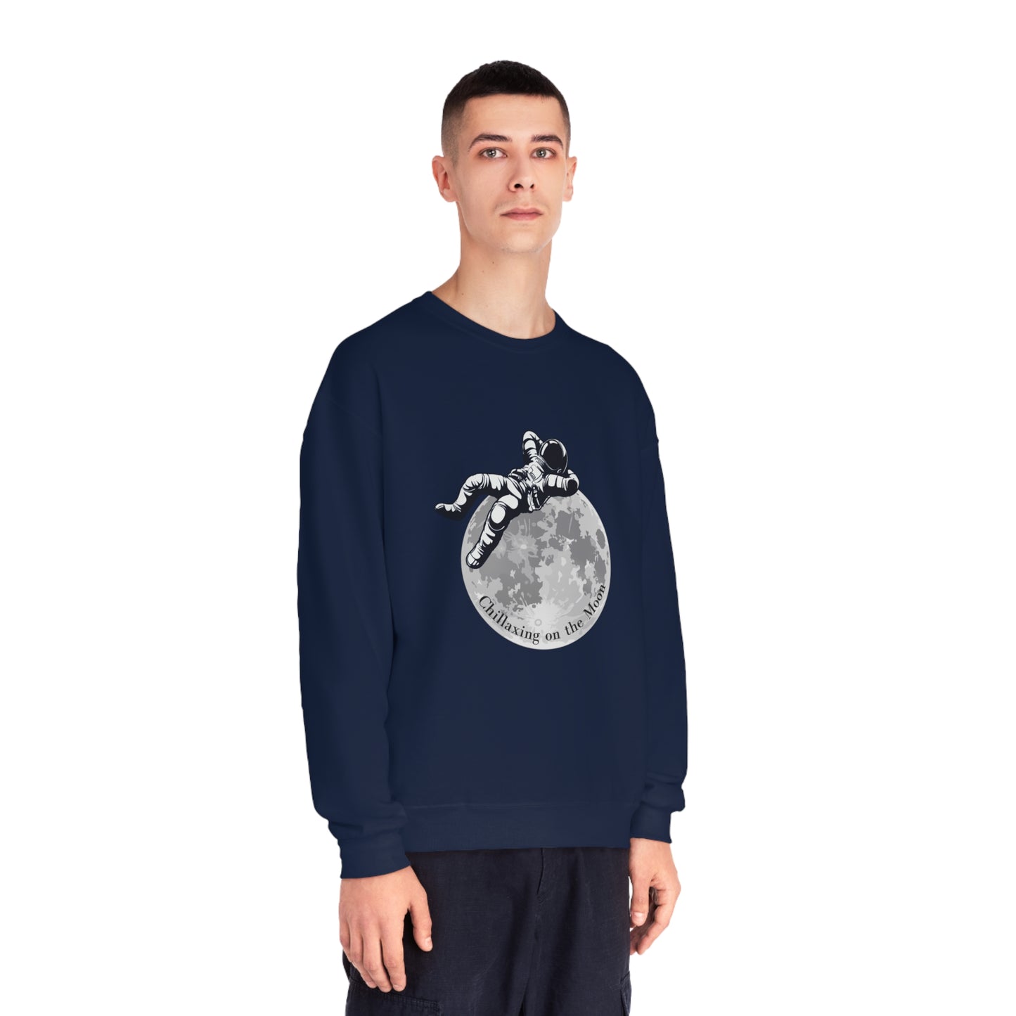 Chillaxing on The Moon. Unisex NuBlend® Crewneck Sweatshirt