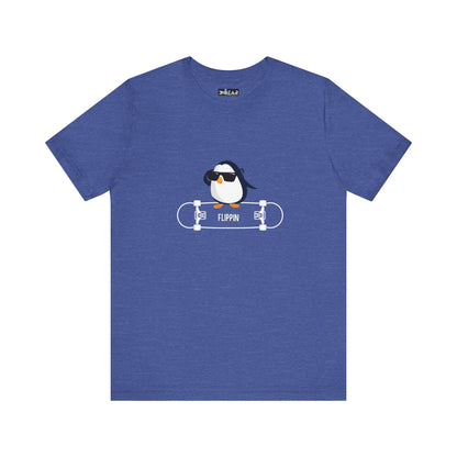 Adélie The Flippin Penguin. Unisex Jersey Short Sleeve Tee