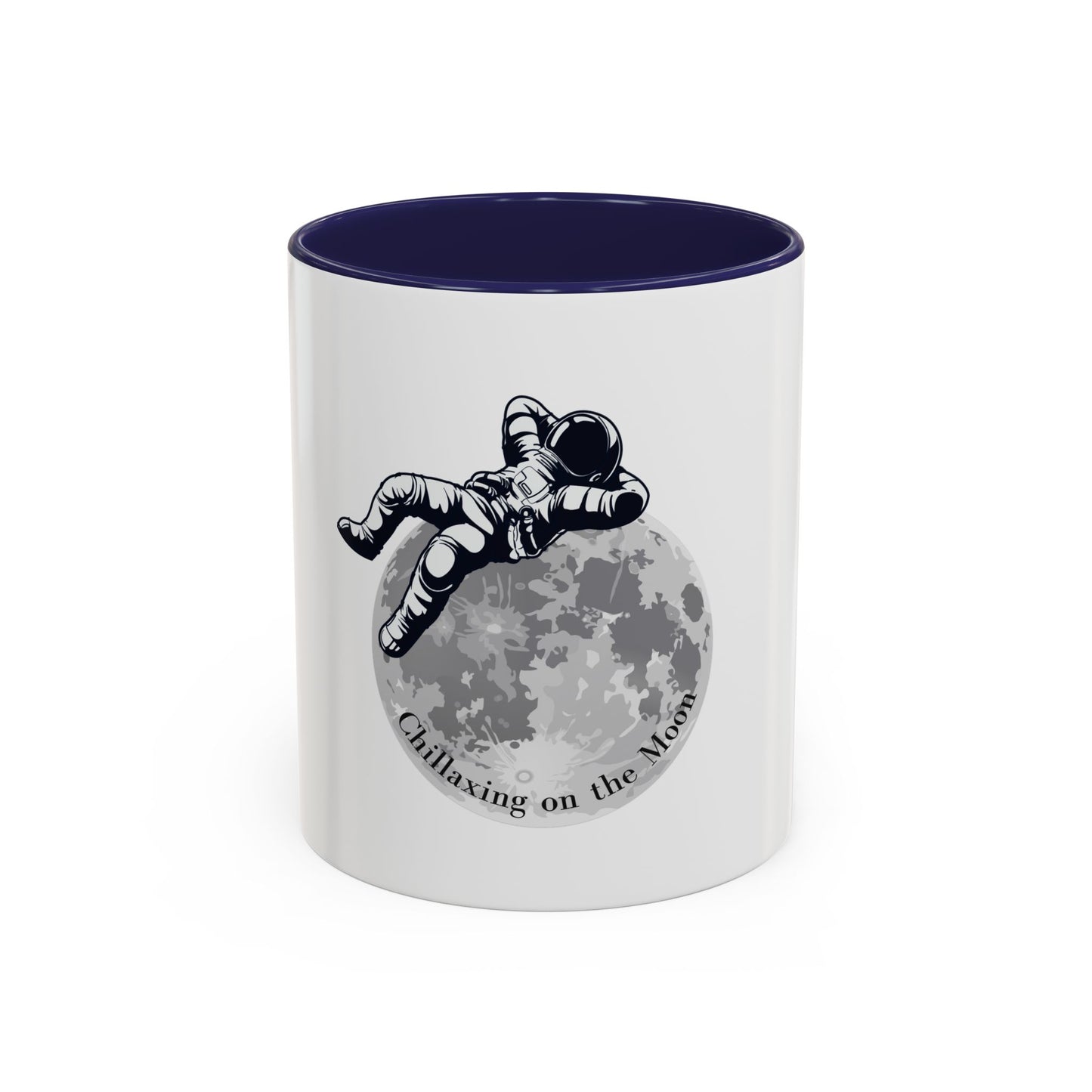 Chillaxing on The Moon. Accent Coffee Mug, 11oz