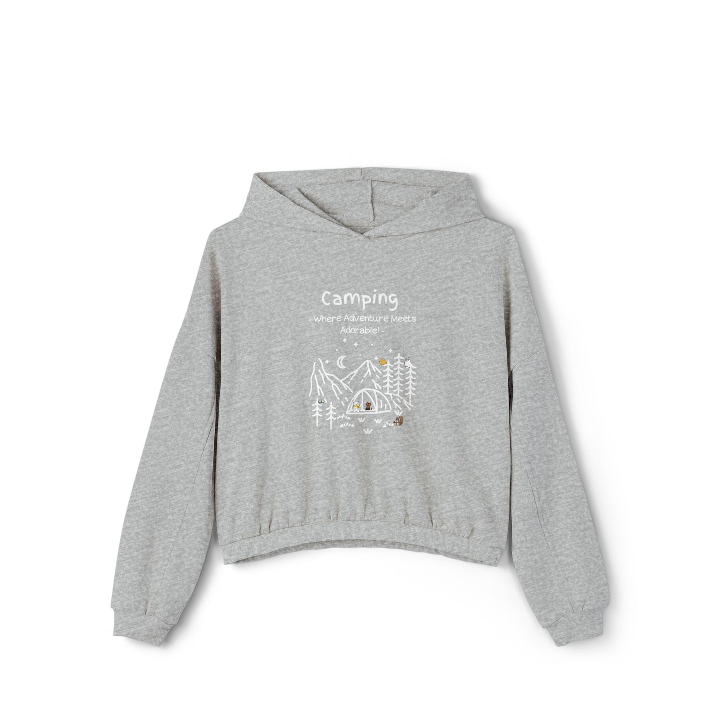 Camping. Where Adventure Meets Adorable. Women's Cinched Bottom Hoodie