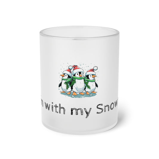 Christmas Penguins. Frosted Glass Mug
