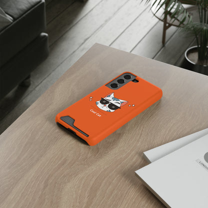 Cool Cat. Phone Case With Card Holder