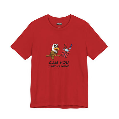 Burrowing Owl. Can You Hear Me Now? Unisex Jersey Short Sleeve Tee