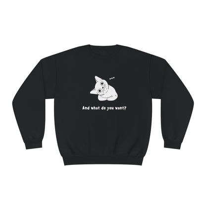 Vexing Cat Wondering What You Want. Unisex NuBlend® Crewneck Sweatshirt