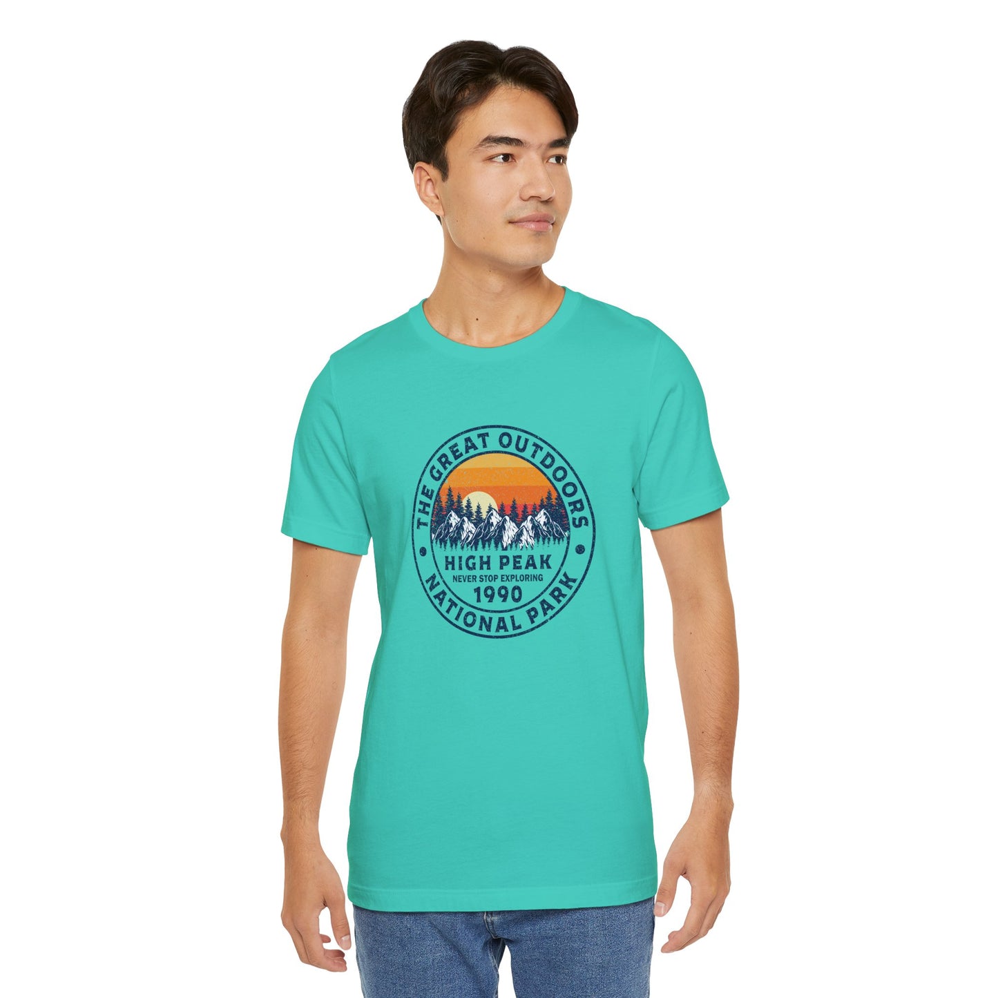 Never Stop Exploring. High Peak National Park. Unisex Jersey Short Sleeve Tee