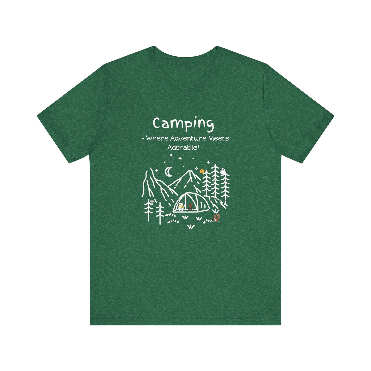 Camping. Where Adventure Meets Adorable.  Unisex Short Sleeve Tee