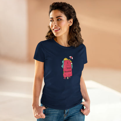 I Love Summer. Women's Midweight Cotton Tee