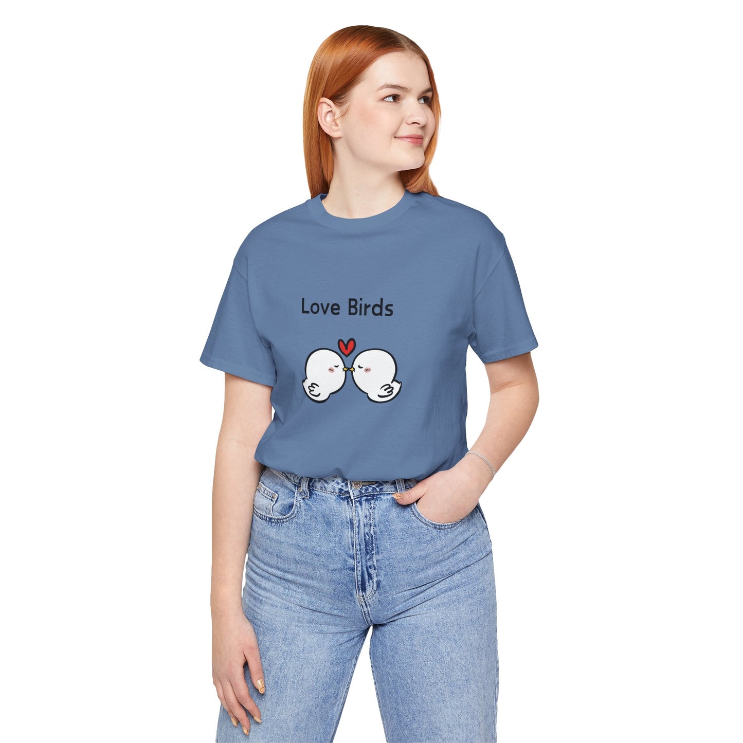 Love Birds Boyfriend T Graphic. Unisex Jersey Short Sleeve Tee